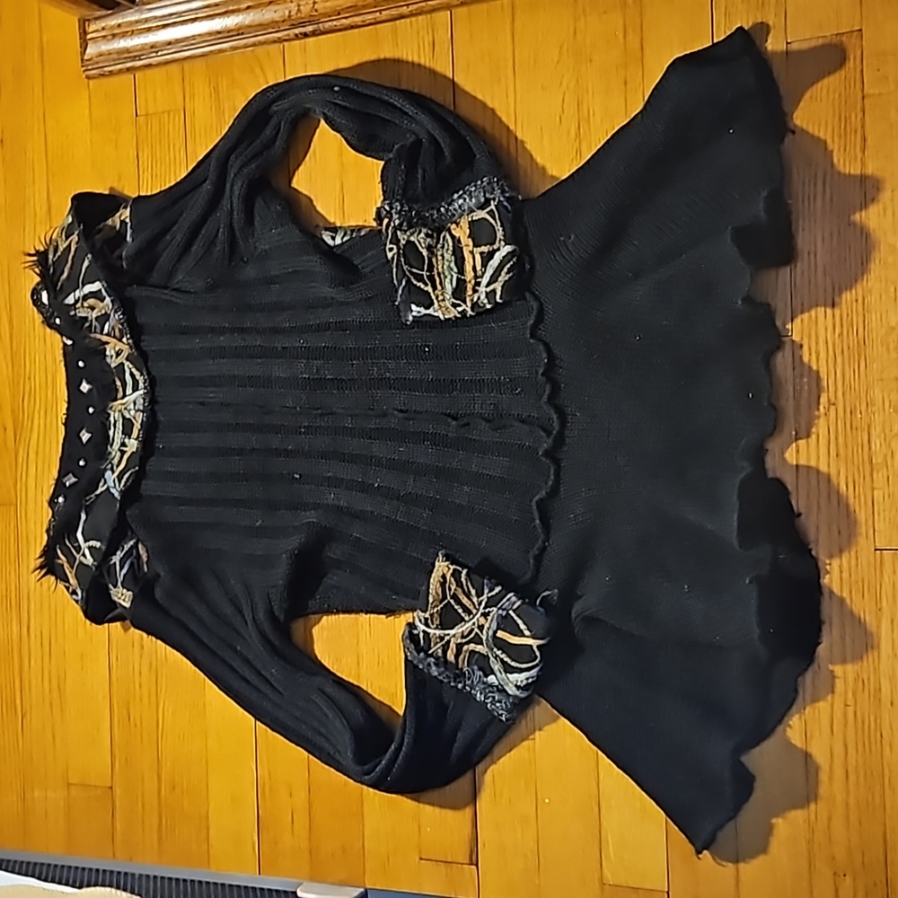 Roz & Ali Boho PM Black Asymmetric Cardigan - Picture 4 of 17